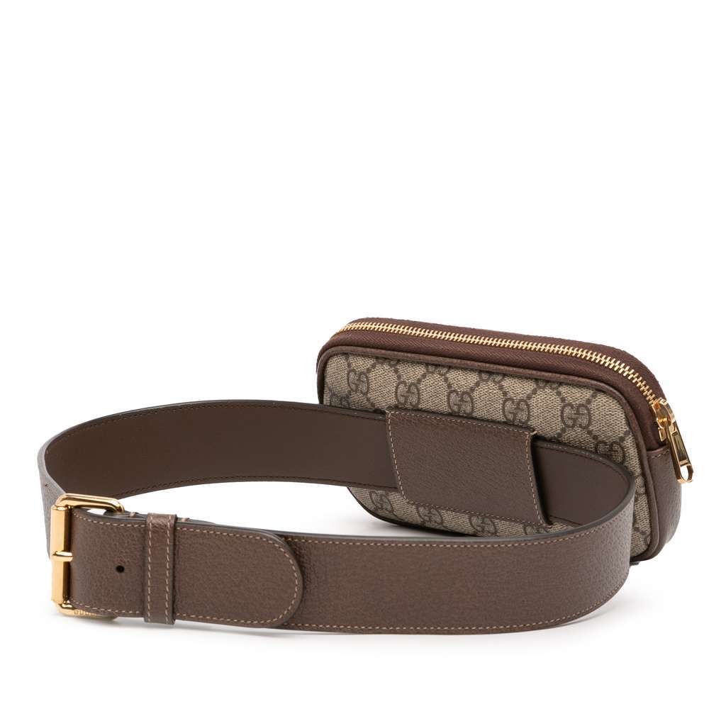 Gucci Small GG Supreme Web Ophidia Belt Bag Brown Canvas Very good - Back View