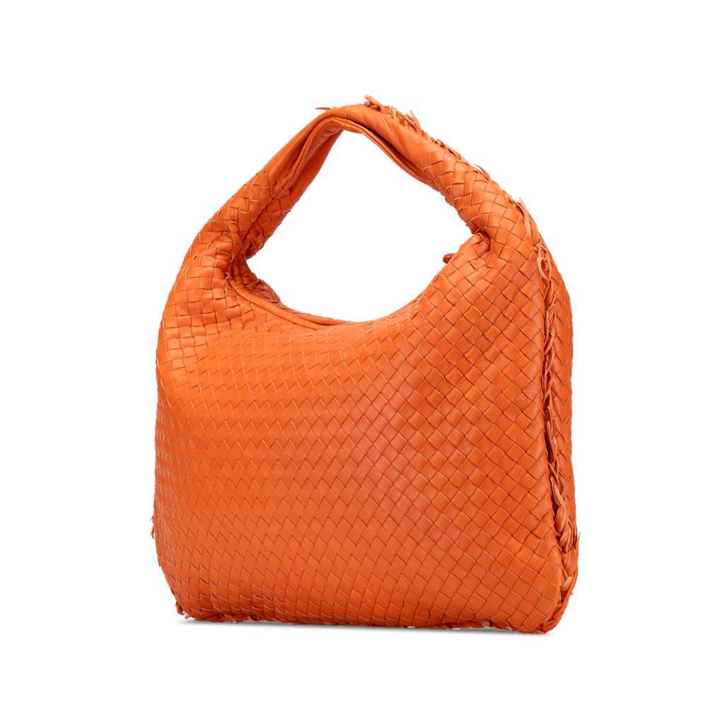 Bottega Veneta Medium Nappa Intrecciato Fuzzy Veneta Hobo Orange Leather Very good - Back View