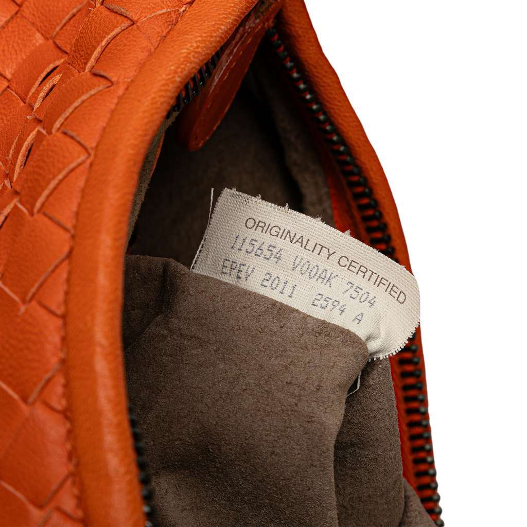 Bottega Veneta Medium Nappa Intrecciato Fuzzy Veneta Hobo Orange Leather Very good - Box View