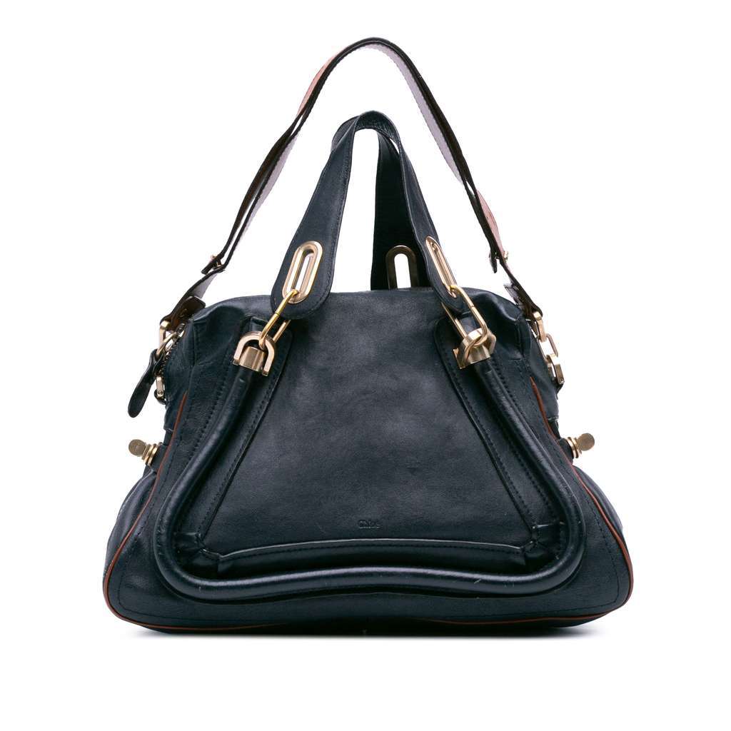 Chloé Medium Leather Paraty Satchel Blue Leather Good condition - Front View