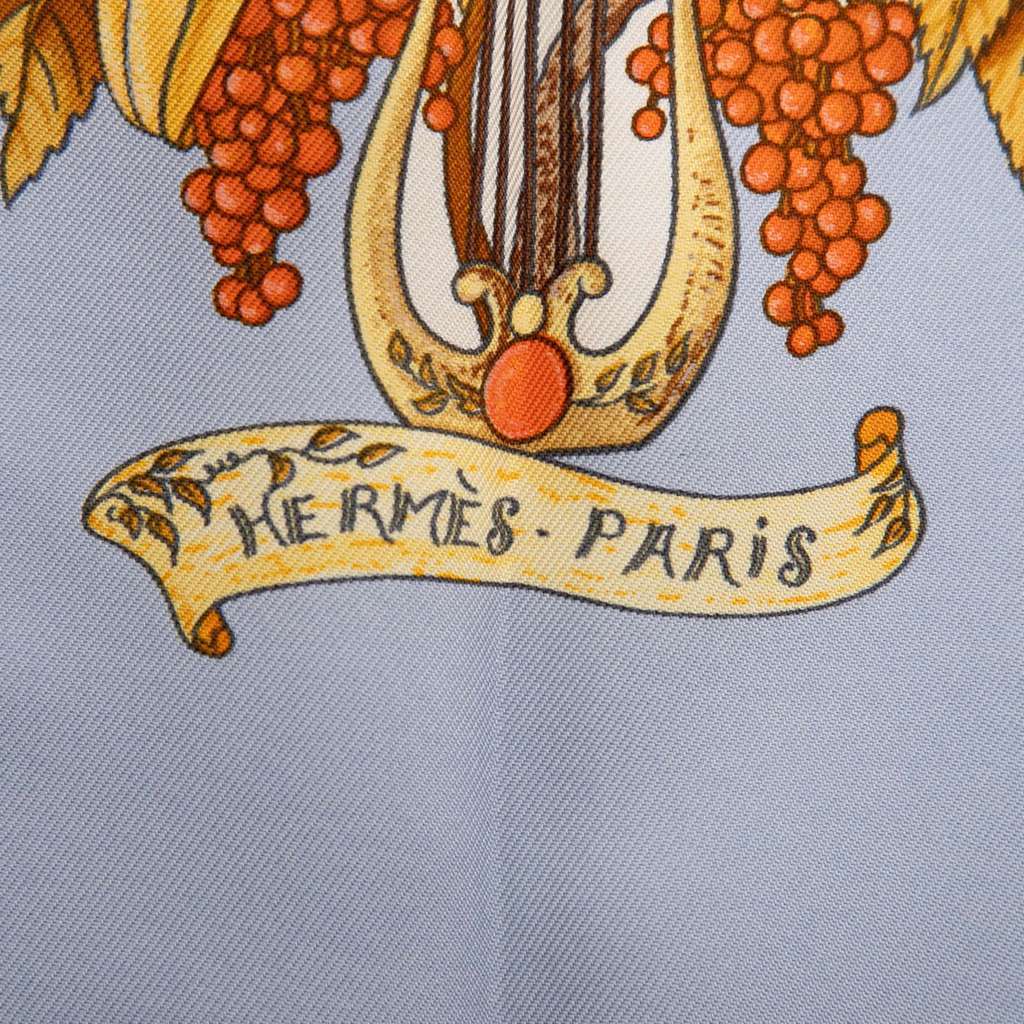 Hermès Au Pays de Cocagne Silk Scarf Orange Silk Good condition - Inside View