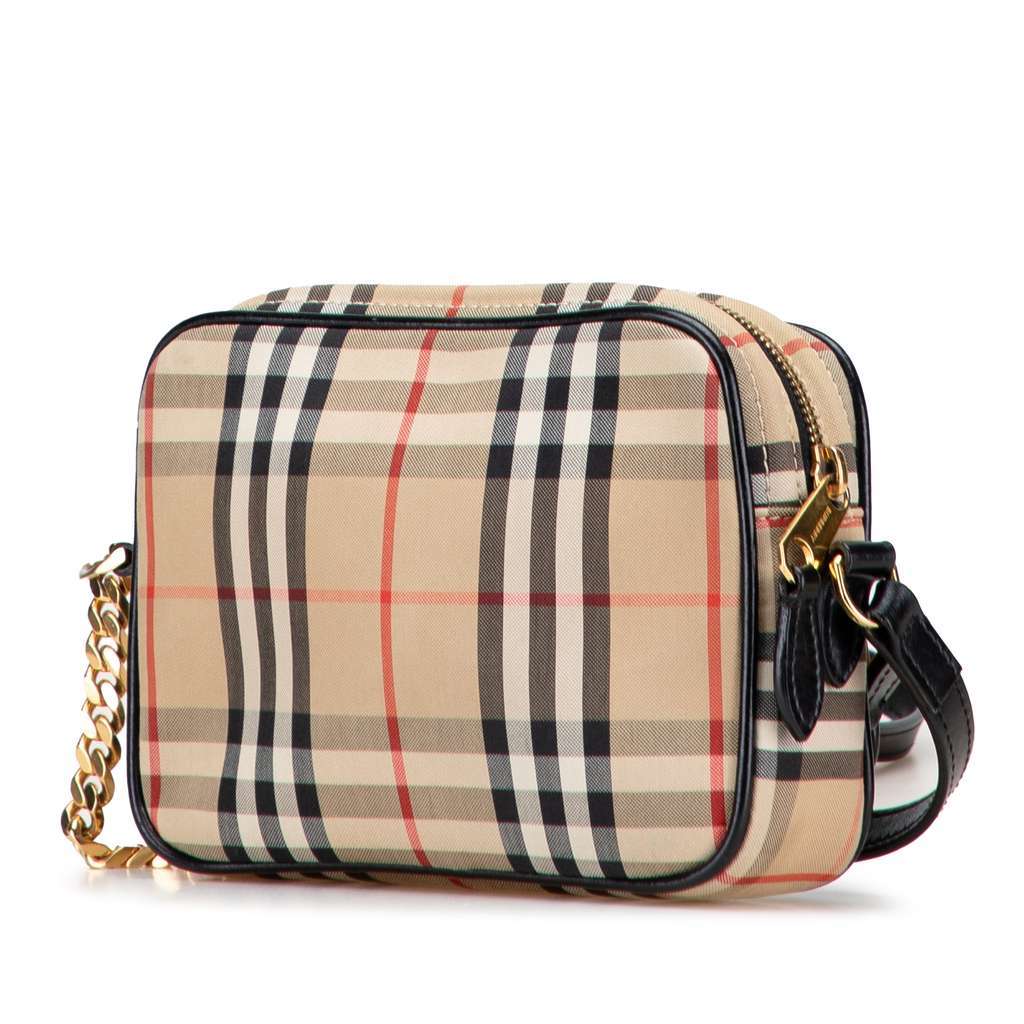 Burberry House Check Canvas Camera Bag Brown Canvas Very good - Back View