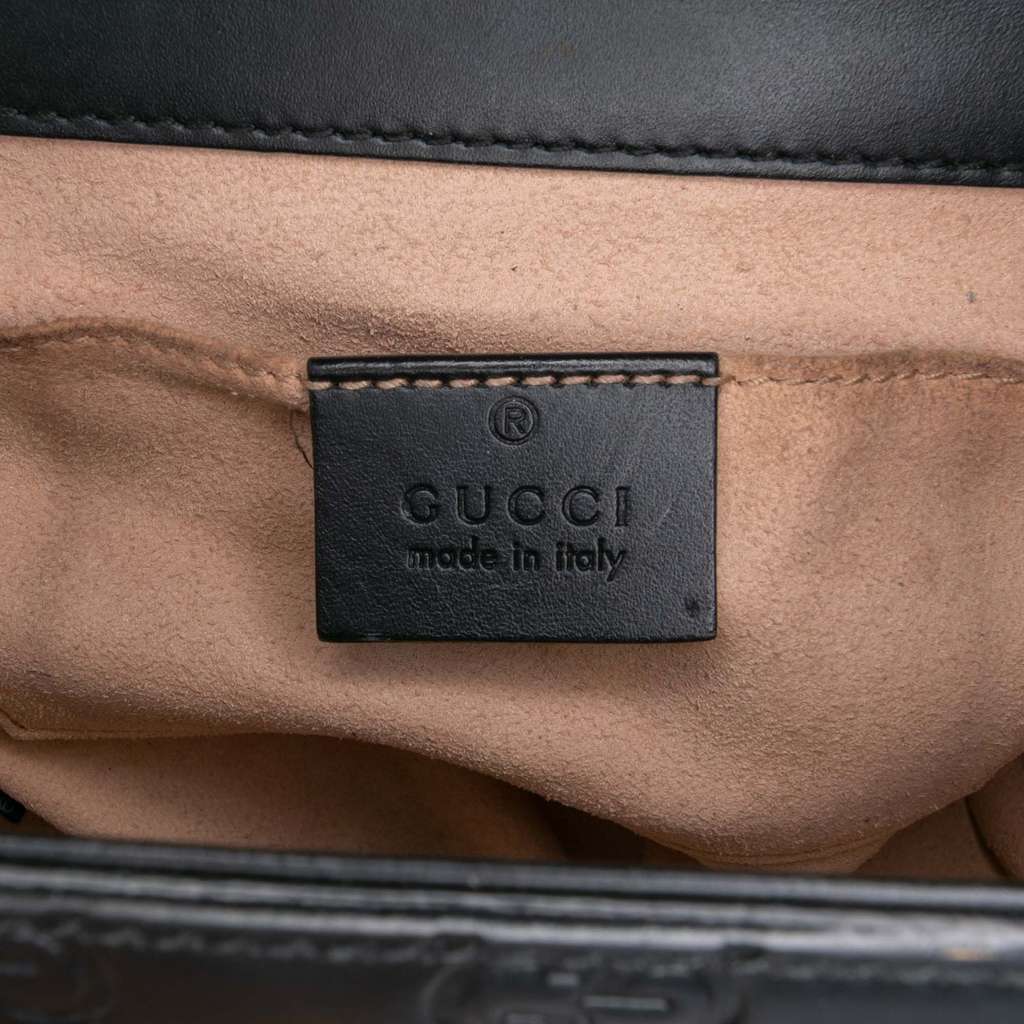 Gucci Small Guccissima Padlock Crossbody Black Leather Very good - Box View