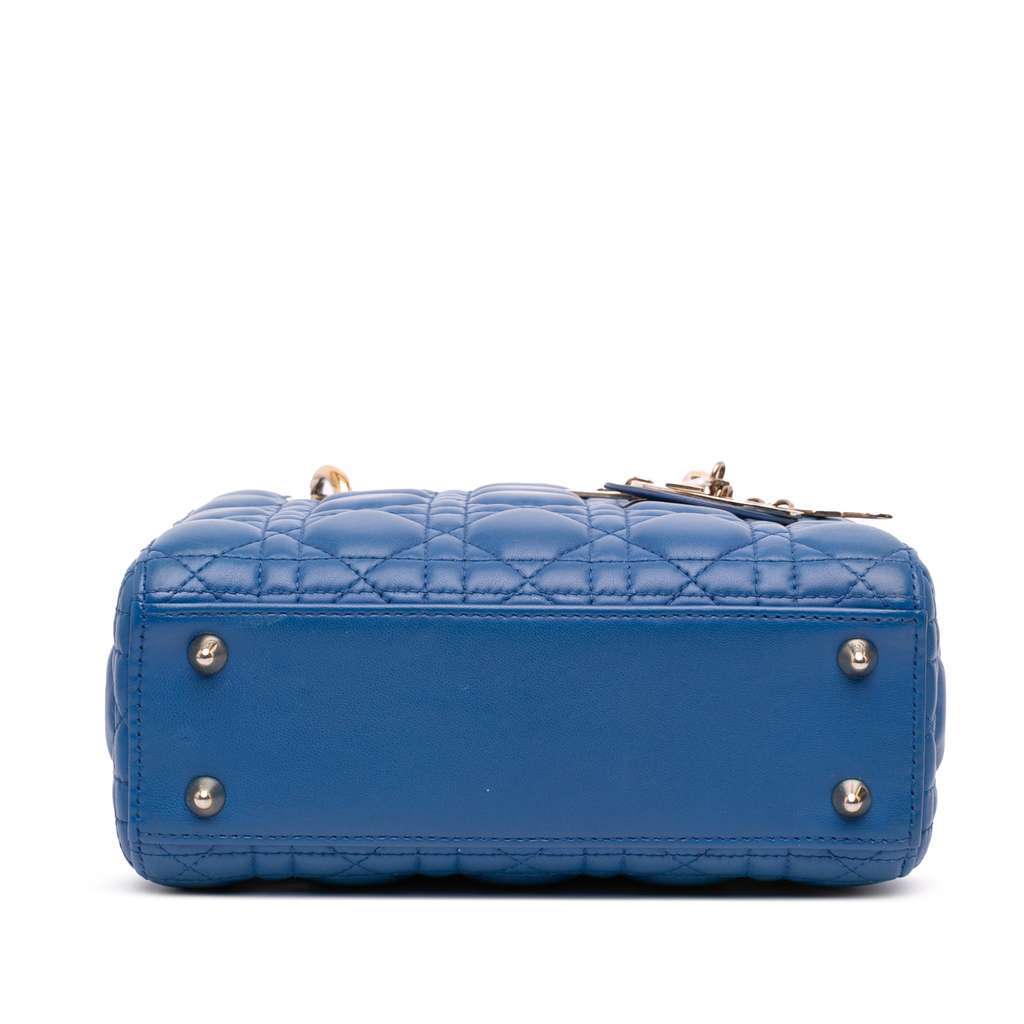 Dior Small Lambskin Cannage MyABCDior Lady Dior Blue Leather Good condition - Inside View