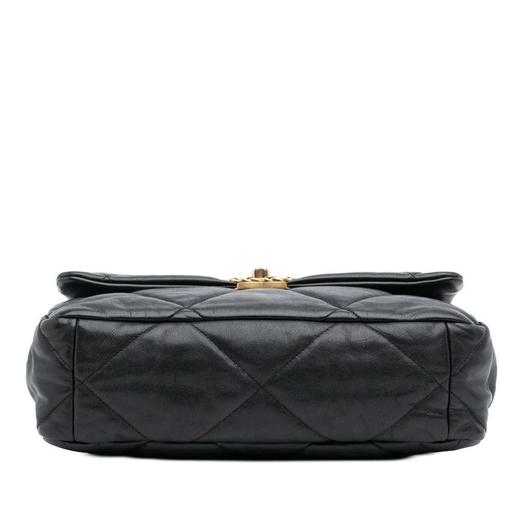 Chanel Large Lambskin 19 Flap Black Leather Good condition - Inside View