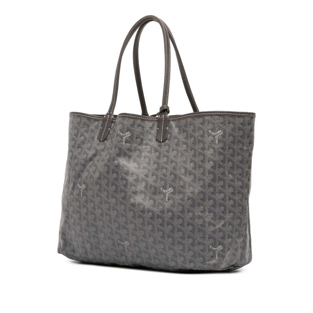 Goyard Goyardine Saint Louis PM Grey Canvas Good condition - Back View