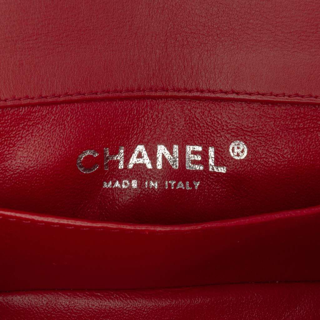 Chanel Extra Mini Rectangular Classic Patent Single Flap Red Leather Good condition - Box View