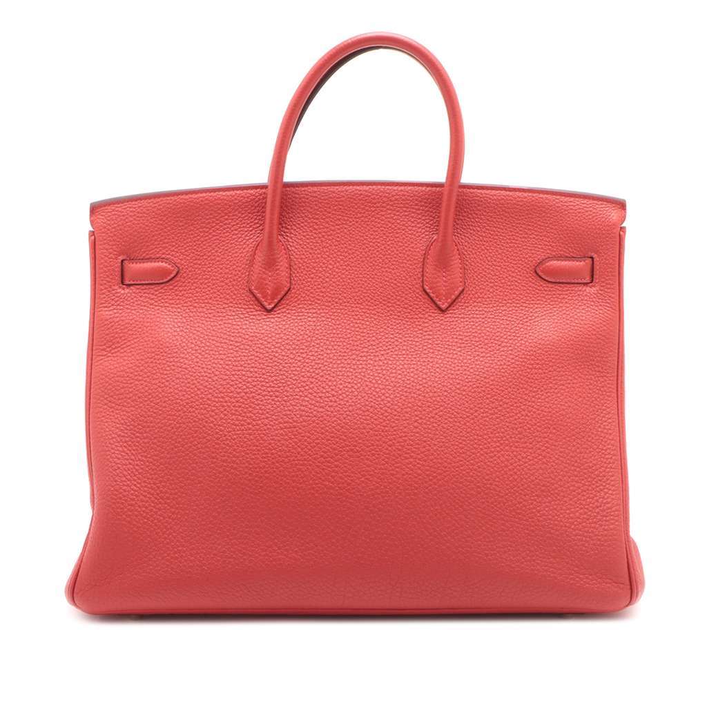 Hermès Togo Birkin Retourne 40 Red Leather Good condition - Back View