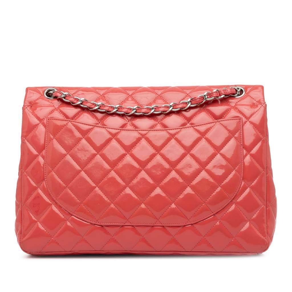 Chanel Maxi Classic Patent Double Flap Pink Leather Good condition - Inside View