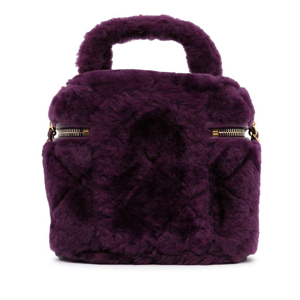 Chanel Small Quilted Shearling Vanity Case Purple Very good - Inside View