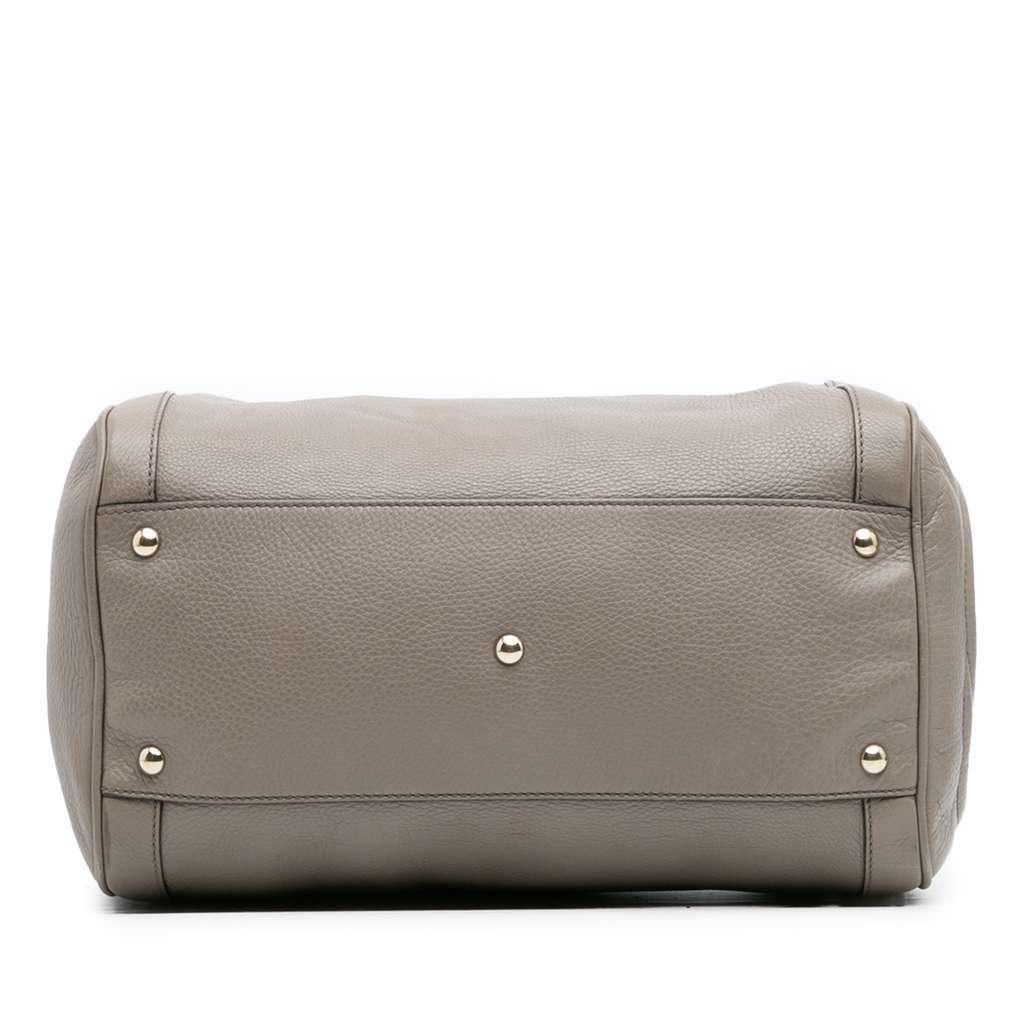 Gucci Medium Pebbled Calfskin Soho Boston Bag Grey Leather Very good - Inside View