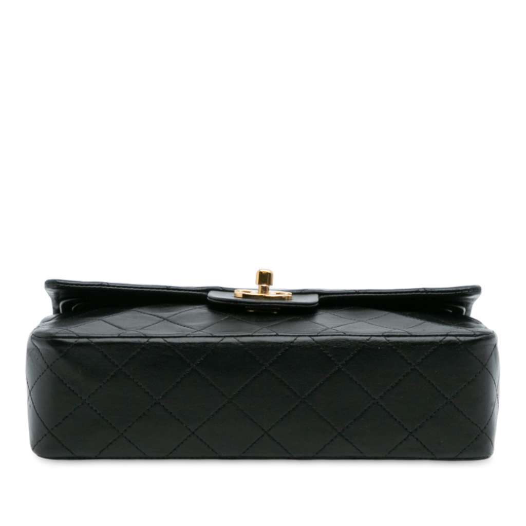 Chanel Small Classic Lambskin Double Flap Black Leather Good - Inside View