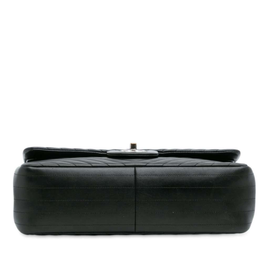 Chanel Jumbo Classic Chevron Lambskin Double Flap Black Leather Good condition - Inside View