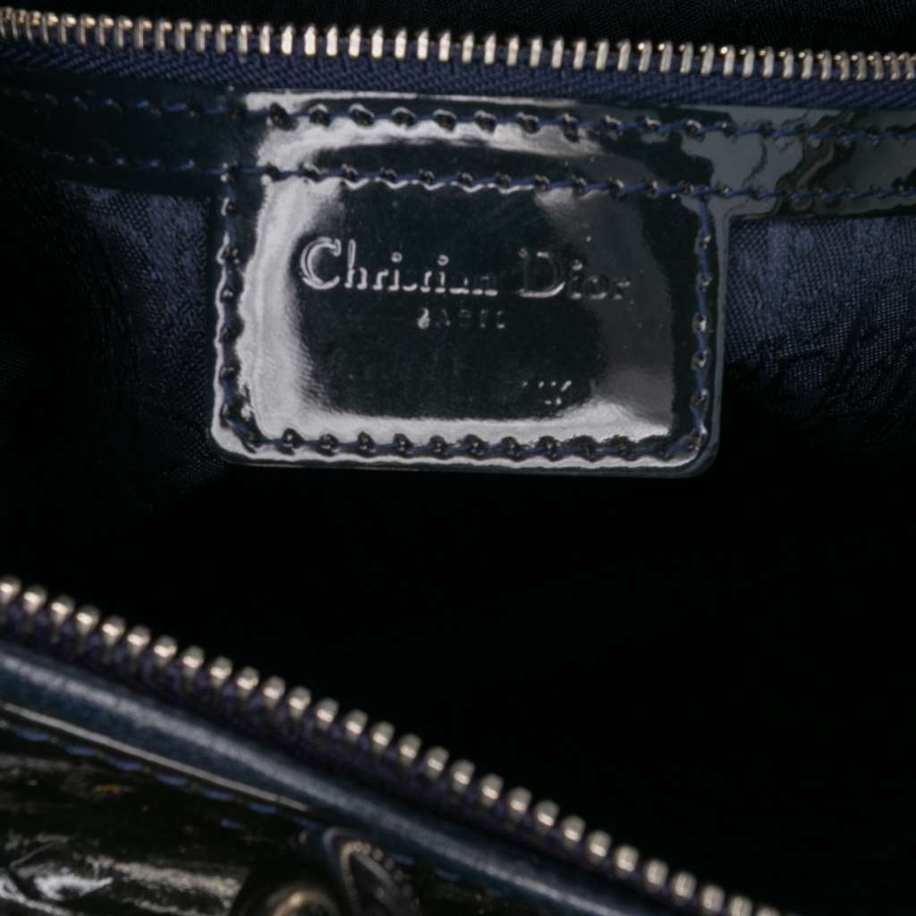Dior Large Patent Cannage Lady Dior Green Leather Good condition - Box View