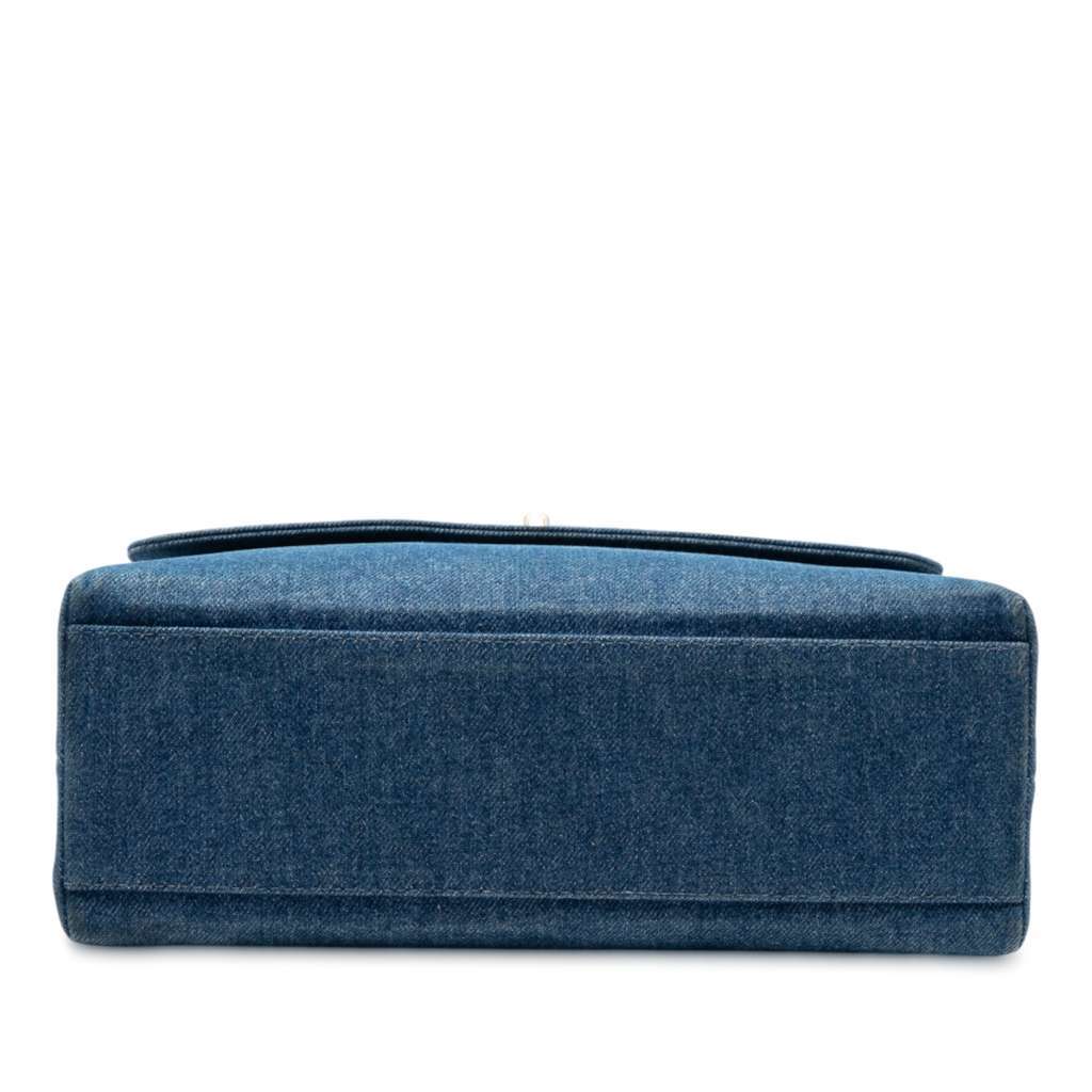 Chanel CC Denim Kelly Top Handle Bag Blue Denim Very good - Inside View
