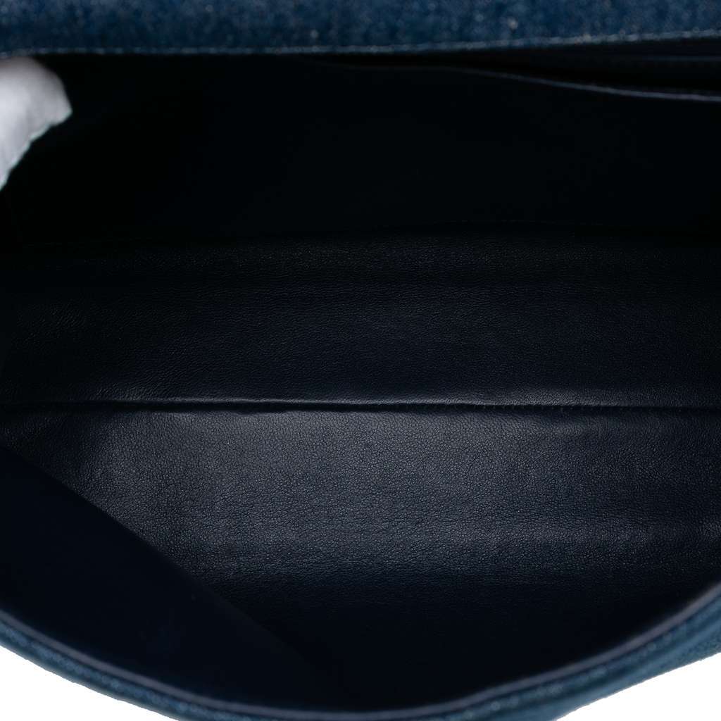 Chanel CC Denim Kelly Top Handle Bag Blue Denim Very good - Model View