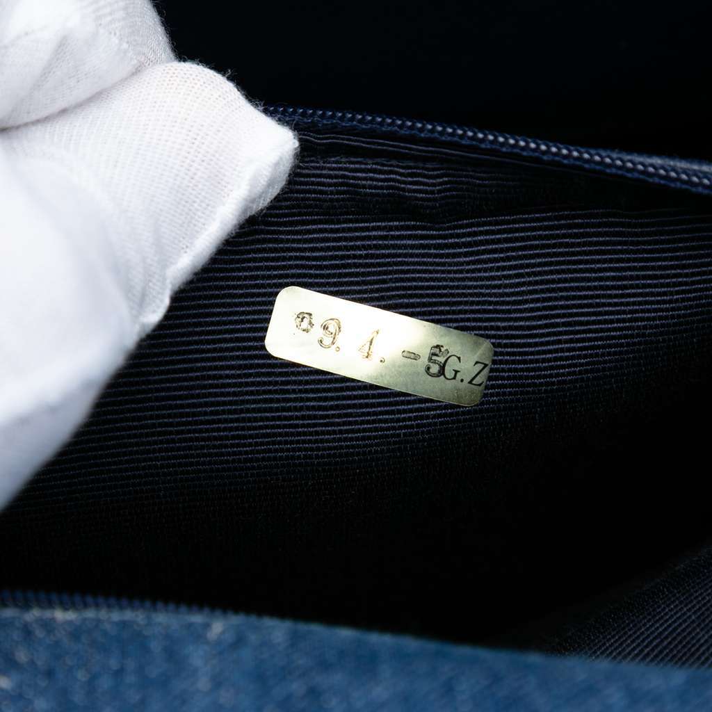 Chanel CC Denim Kelly Top Handle Bag Blue Denim Very good - Box View