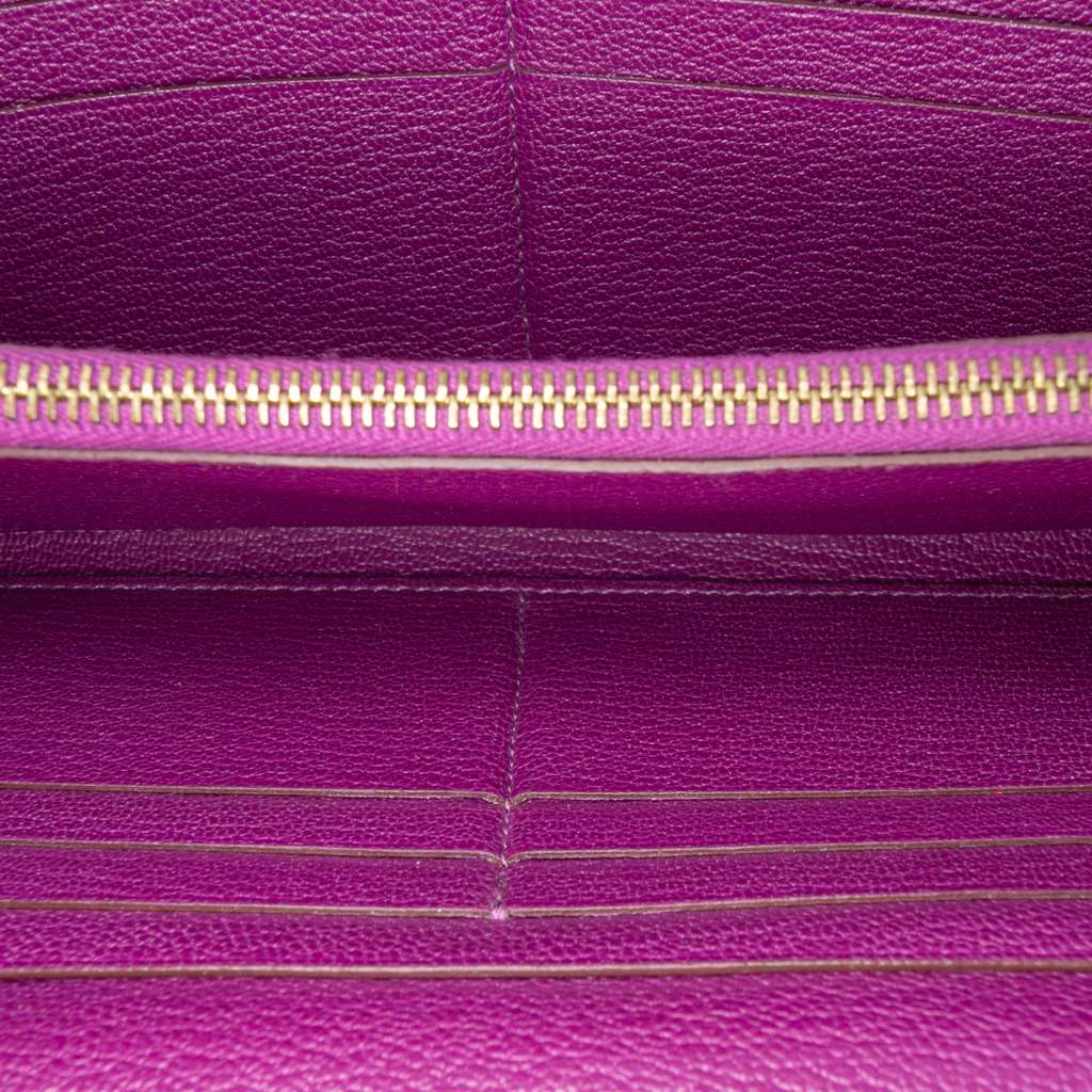 Hermès Chevre Mysore Leather Kelly Long Wallet Purple Leather Good condition - Model View