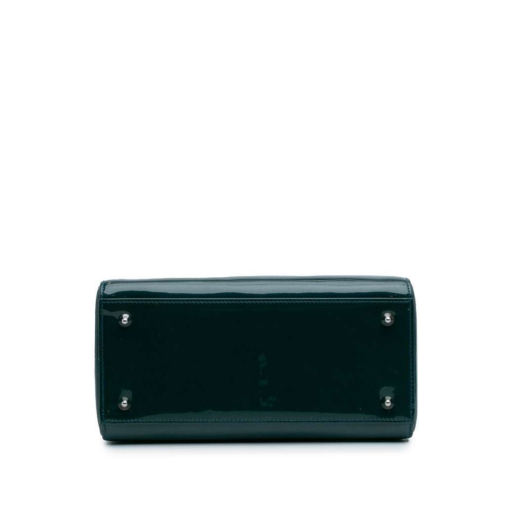 Dior Medium Patent Lady Dior Green Leather Good - Inside View