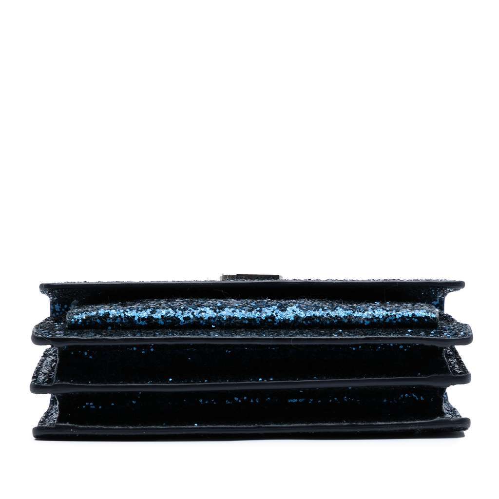 Saint Laurent Small Glittered Leather Monogram Sunset Crossbody Blue Leather Very good - Inside View