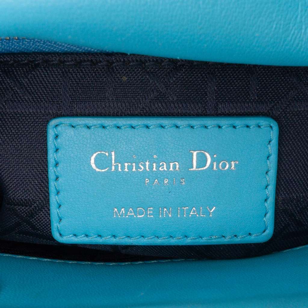Dior Mini Lambskin Cannage Lady Dior Blue Leather Very good - Box View
