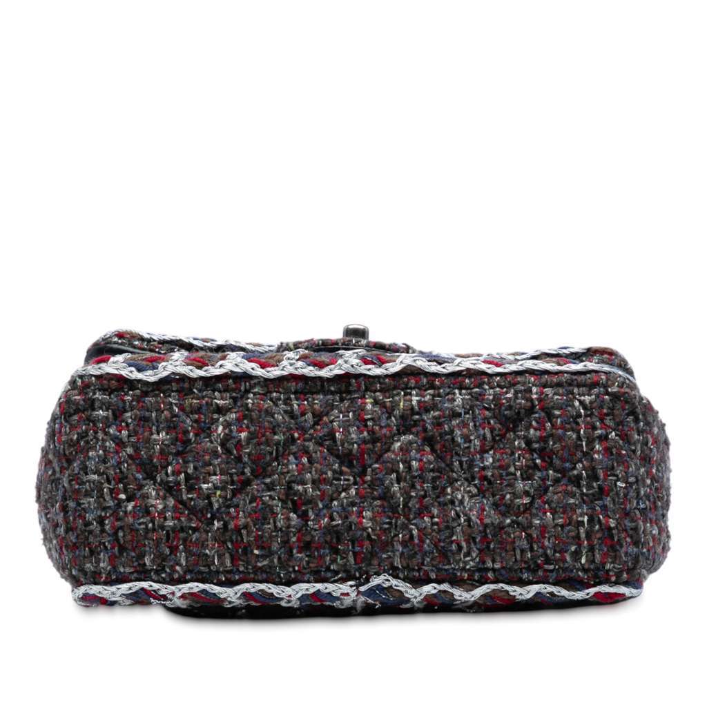 Chanel Mini Rectangular Classic Braided Tweed Single Flap Black Tweed Very good - Inside View