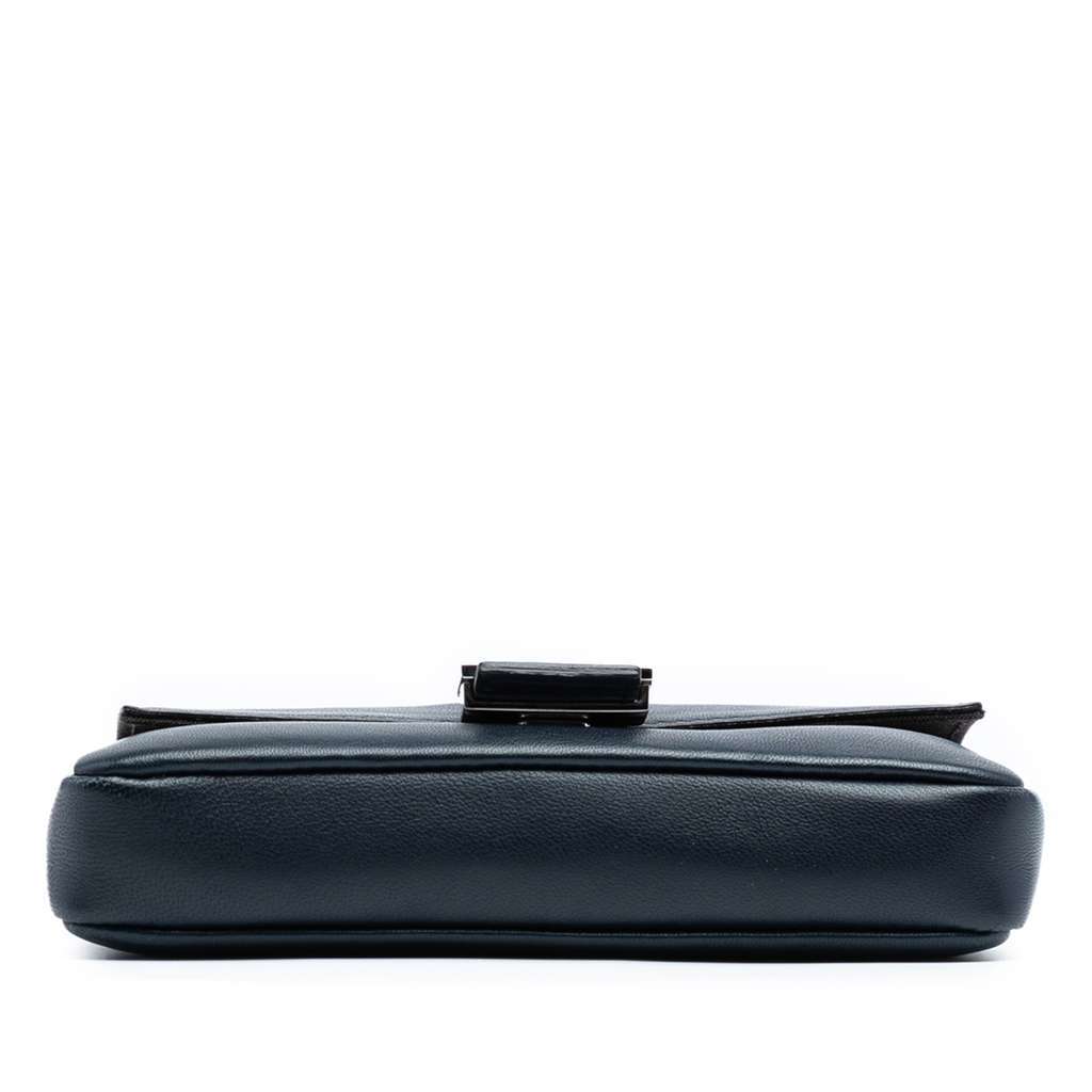 Fendi Micro Leather Baguette Satchel Blue Leather Good - Inside View