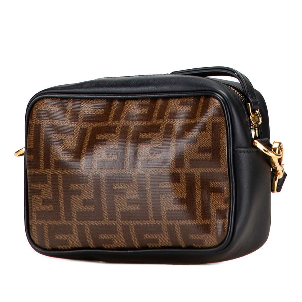 Fendi Zucca Coated Canvas Camera Crossbody Brown Canvas Good - Back View