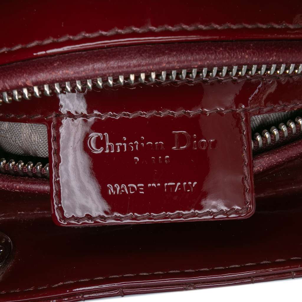 Dior Medium Patent Cannage Lady Dior Red Leather Good - Box View