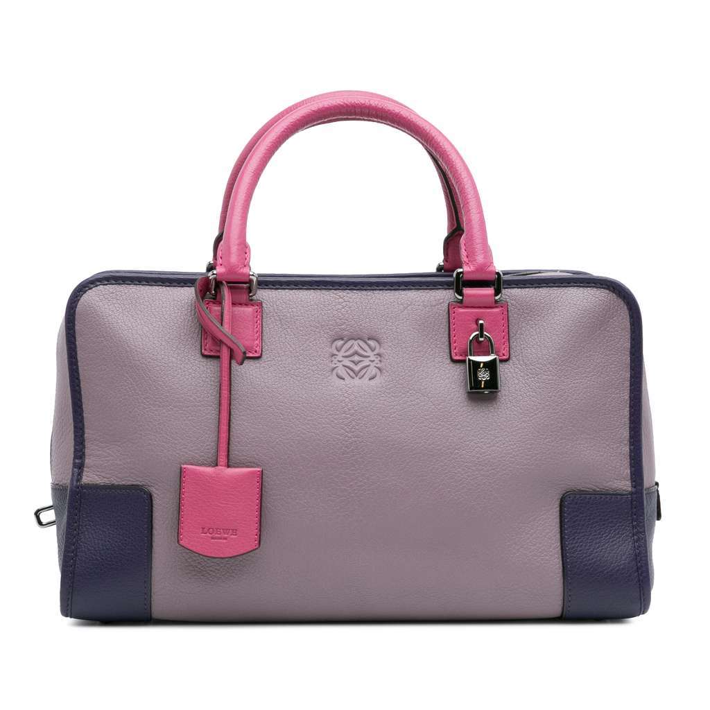 Loewe Tricolor Goatskin Amazona 36 Purple Leather Good - Front View