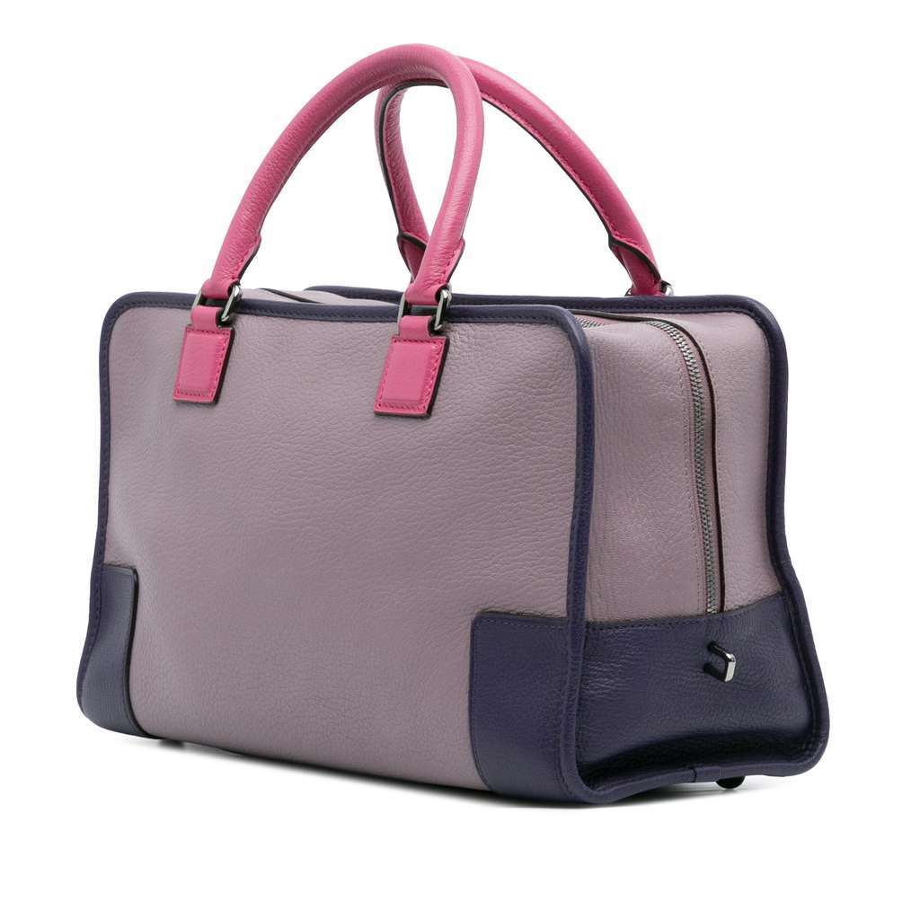Loewe Tricolor Goatskin Amazona 36 Purple Leather Good - Back View