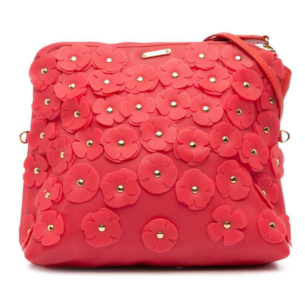 Burberry PVC Prorsum Petal Crossbody Red Good - Front View