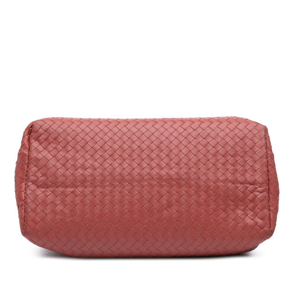 Bottega Veneta Medium Nappa Intrecciato Roma Tote Red Leather Good - Inside View