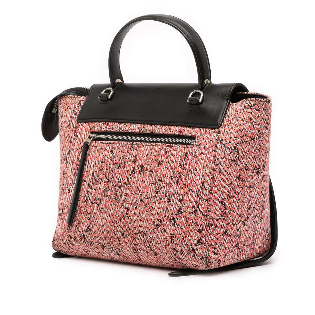 Celine Micro Tweed Belt Satchel Pink Tweed Very good - Back View