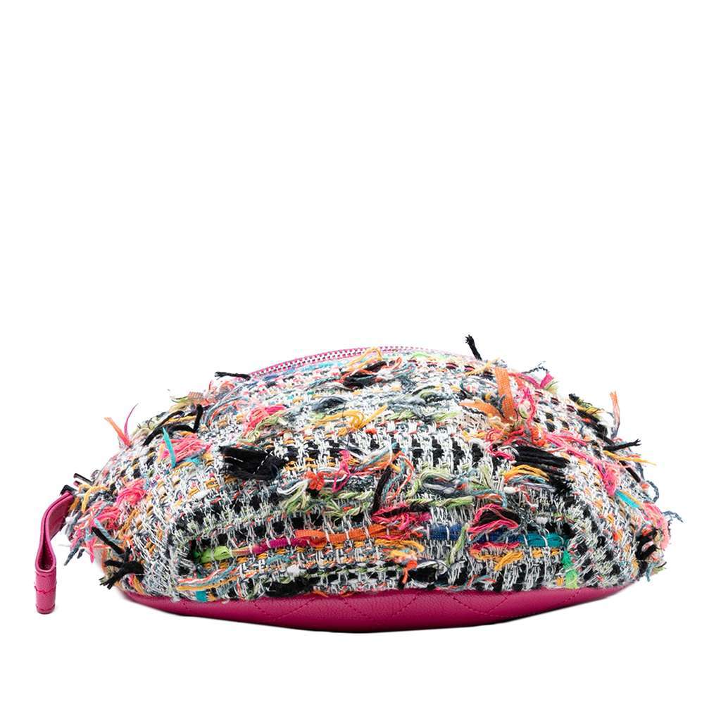 Chanel Tweed and Stitched Calfskin Gabrielle Waist Bag Pink Tweed Good - Inside View