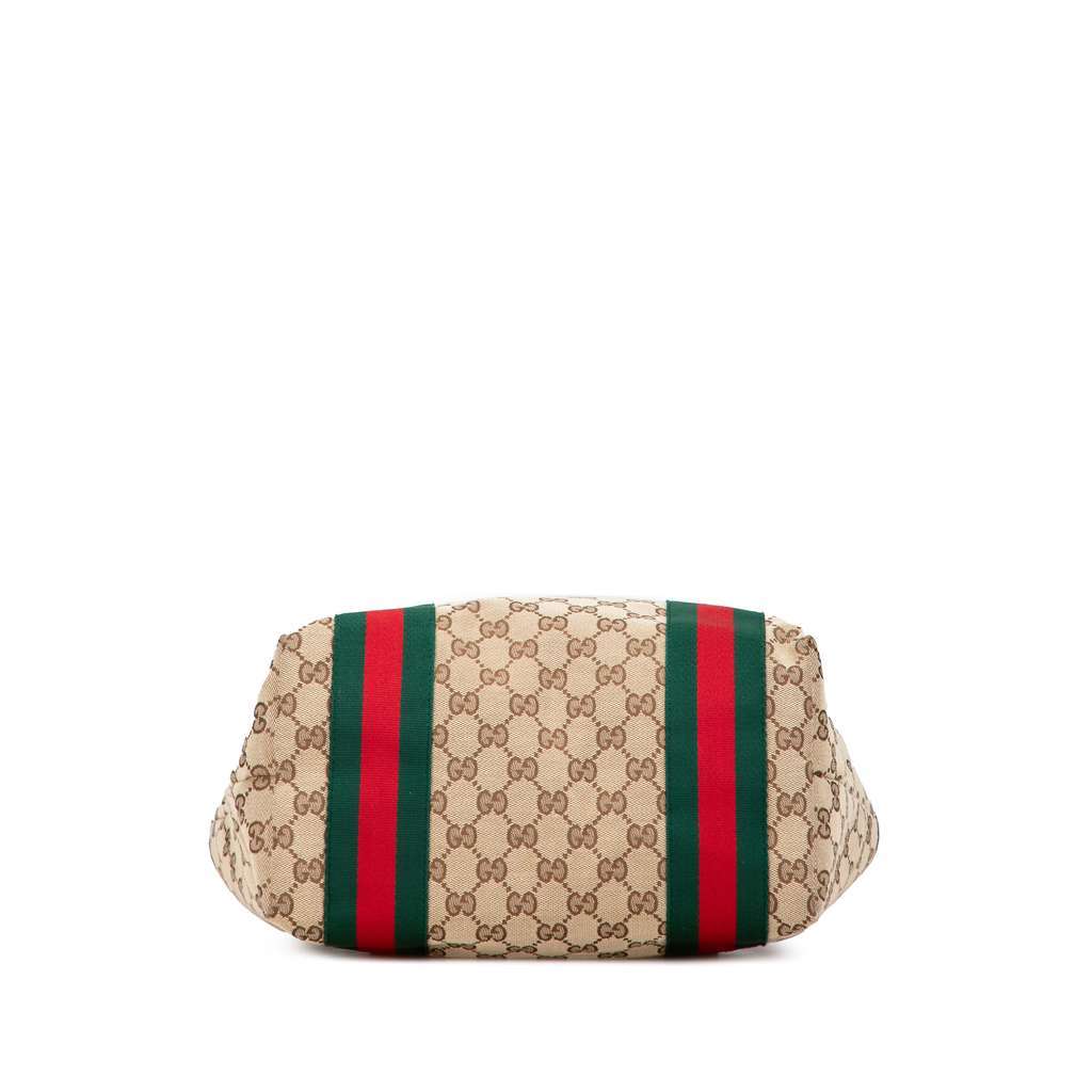 Gucci GG Canvas Web Jolie Tote Brown Canvas Good - Inside View