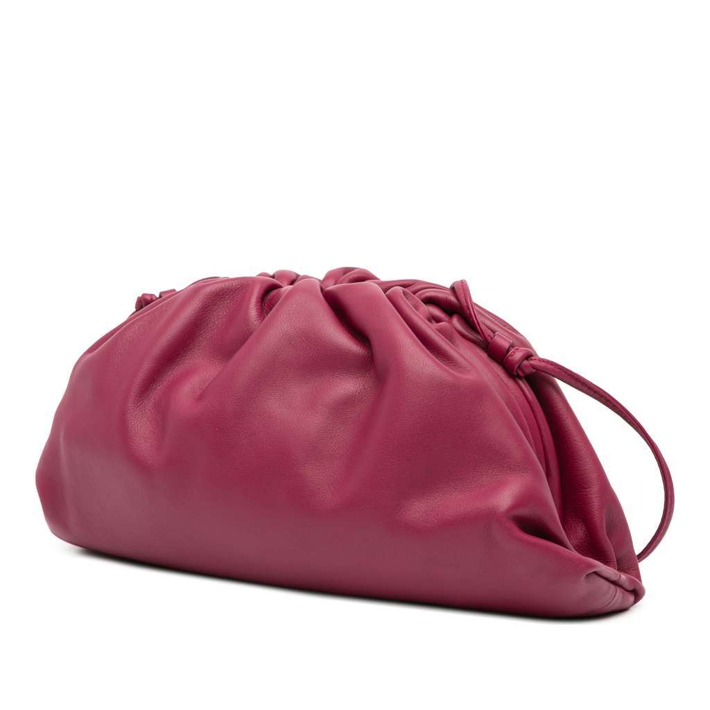Bottega Veneta Lambskin The Mini Pouch Crossbody Purple Leather Good condition - Back View