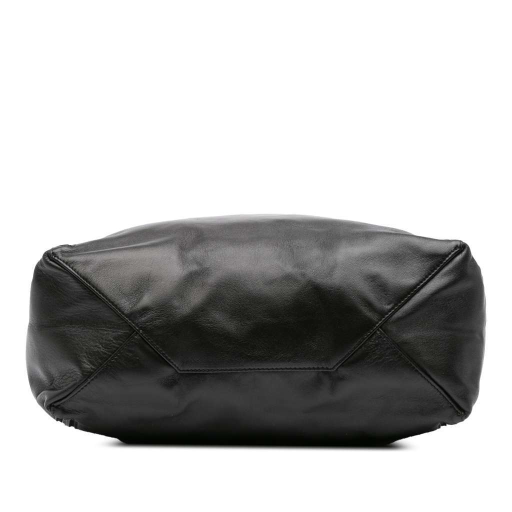 Celine Lambskin Vertical Zip Cabas Tote Black Leather Good condition - Inside View