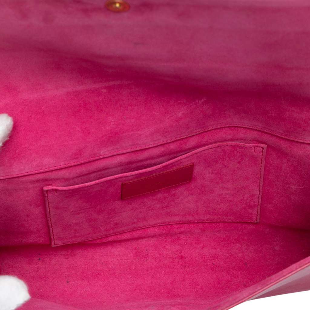 Saint Laurent Leather Chyc Ligne Clutch Pink Leather Good - Model View