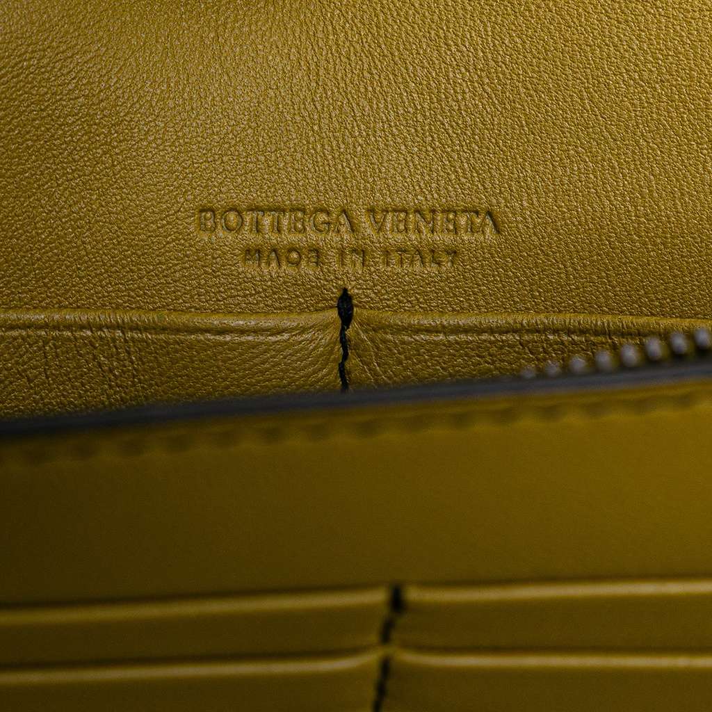 Bottega Veneta Nappa Intrecciato Studded Wallet on Chain Yellow Leather Very good - Box View