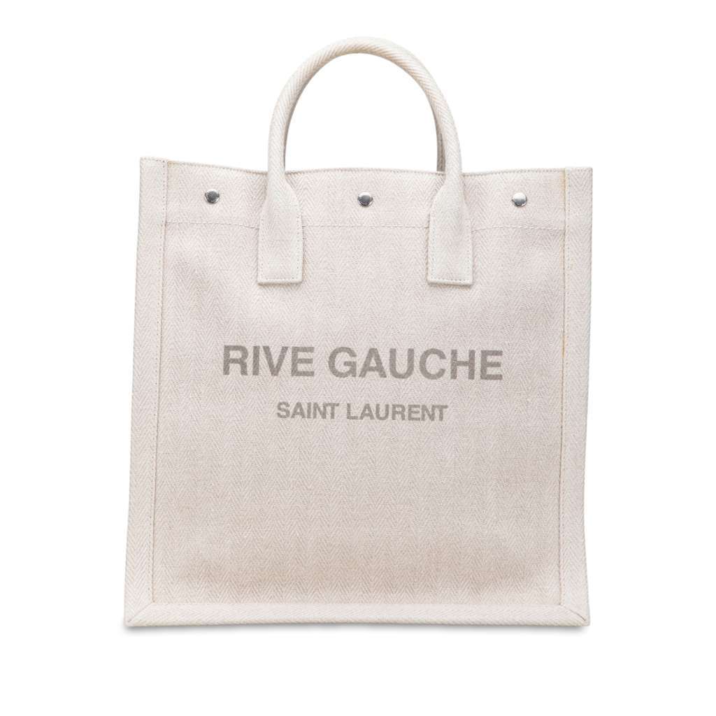 Saint Laurent Canvas Rive Gauche North South Tote Brown Canvas Very good - Front View