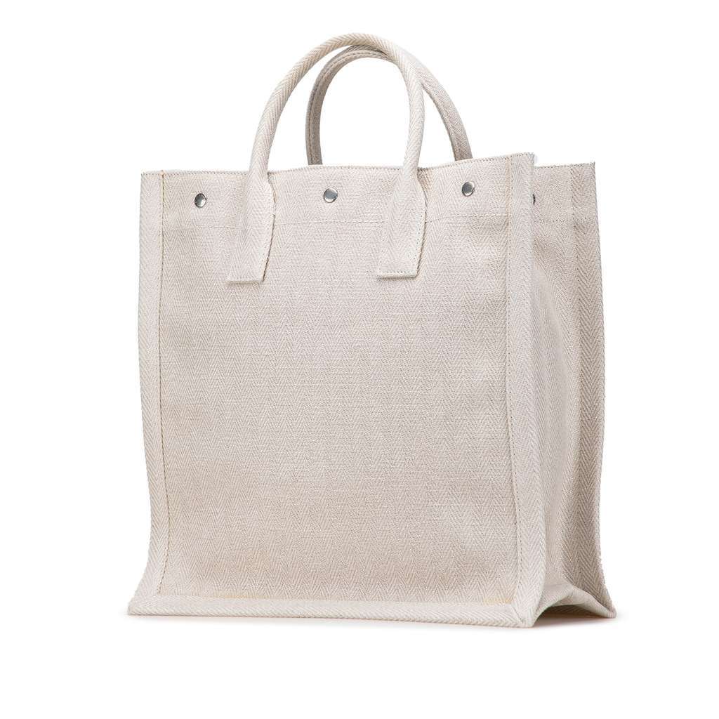Saint Laurent Canvas Rive Gauche North South Tote Brown Canvas Very good - Back View