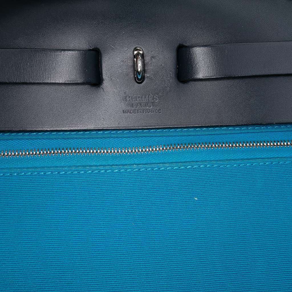 Hermès Toile Herbag Zip 31 Blue Canvas Good condition - Box View