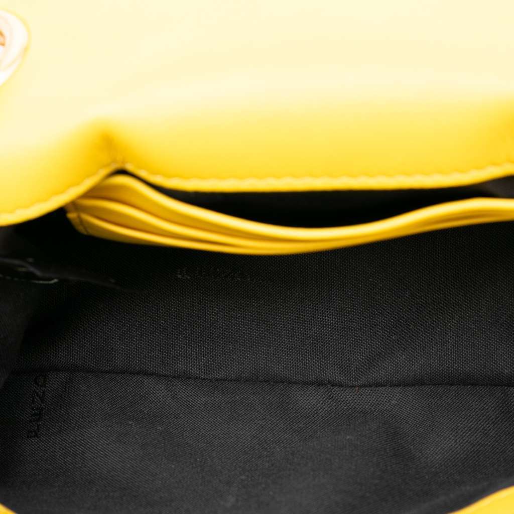 Fendi Mini Bicolor Nappa Apolo Chain Baguette Shoulder Bag Yellow Leather Very good - Model View