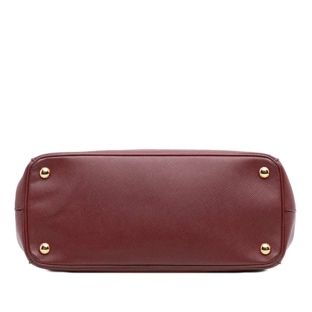 Prada Medium Saffiano Lux Galleria Double Zip Satchel Red Leather Good - Inside View