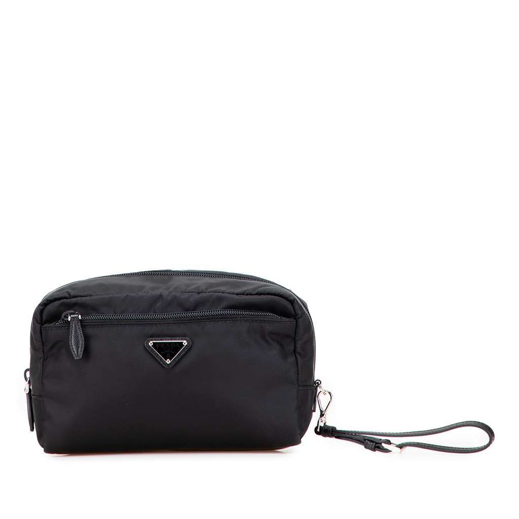 Prada Tessuto Clutch Black Good condition - Front View