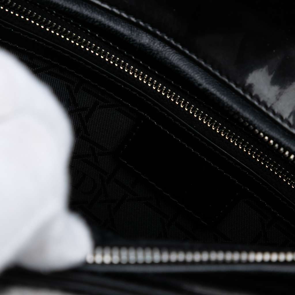 Dior Large Patent Cannage Lady Dior Black Leather Good - Box View