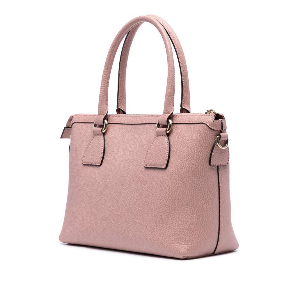 Gucci Dollar Calfskin GG Charm Satchel Pink Leather Very good - Back View