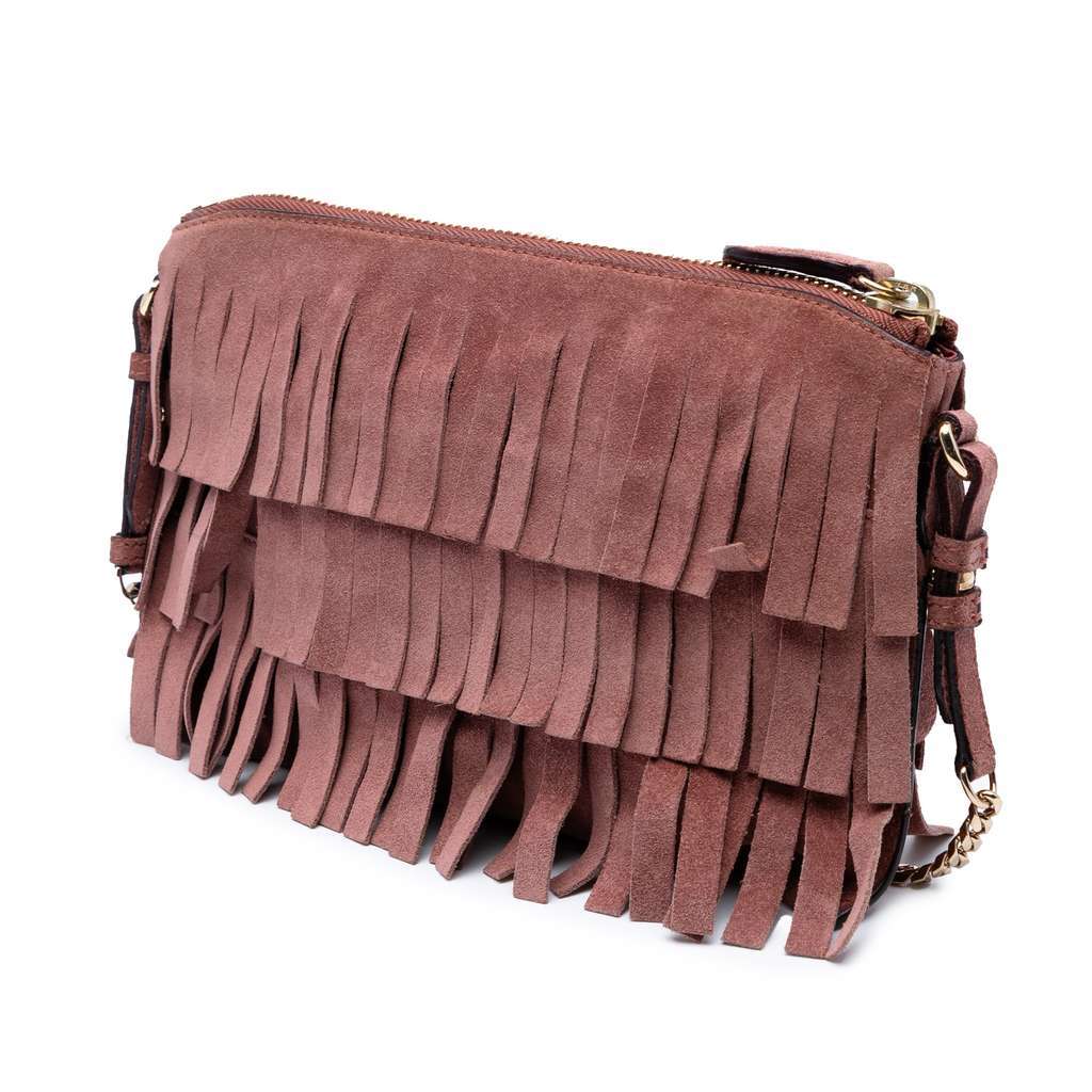 Burberry Suede Peyton Fringe Crossbody Pink Leather Good condition - Back View