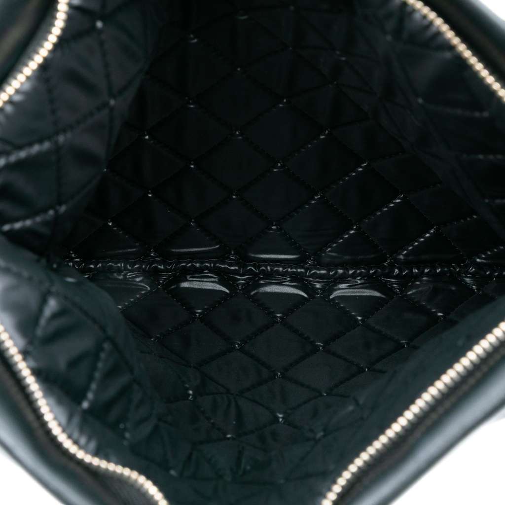 Chanel Quilted Lambskin Boy Foldover Clutch Black Leather Good - Model View